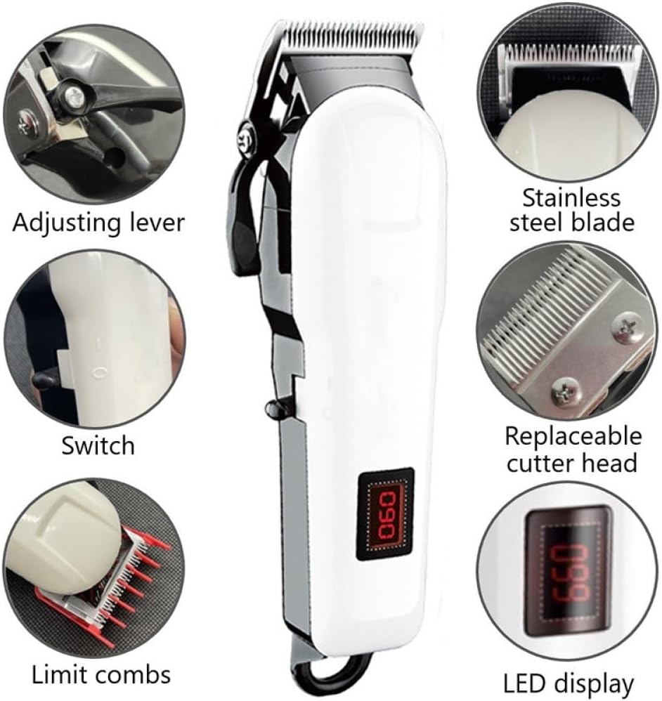 Mens Hair Clippers Electric Hair Cut Maching Cordless Trimmer Men Professional Clipper Machine Rechargeable Hair Cut Barber