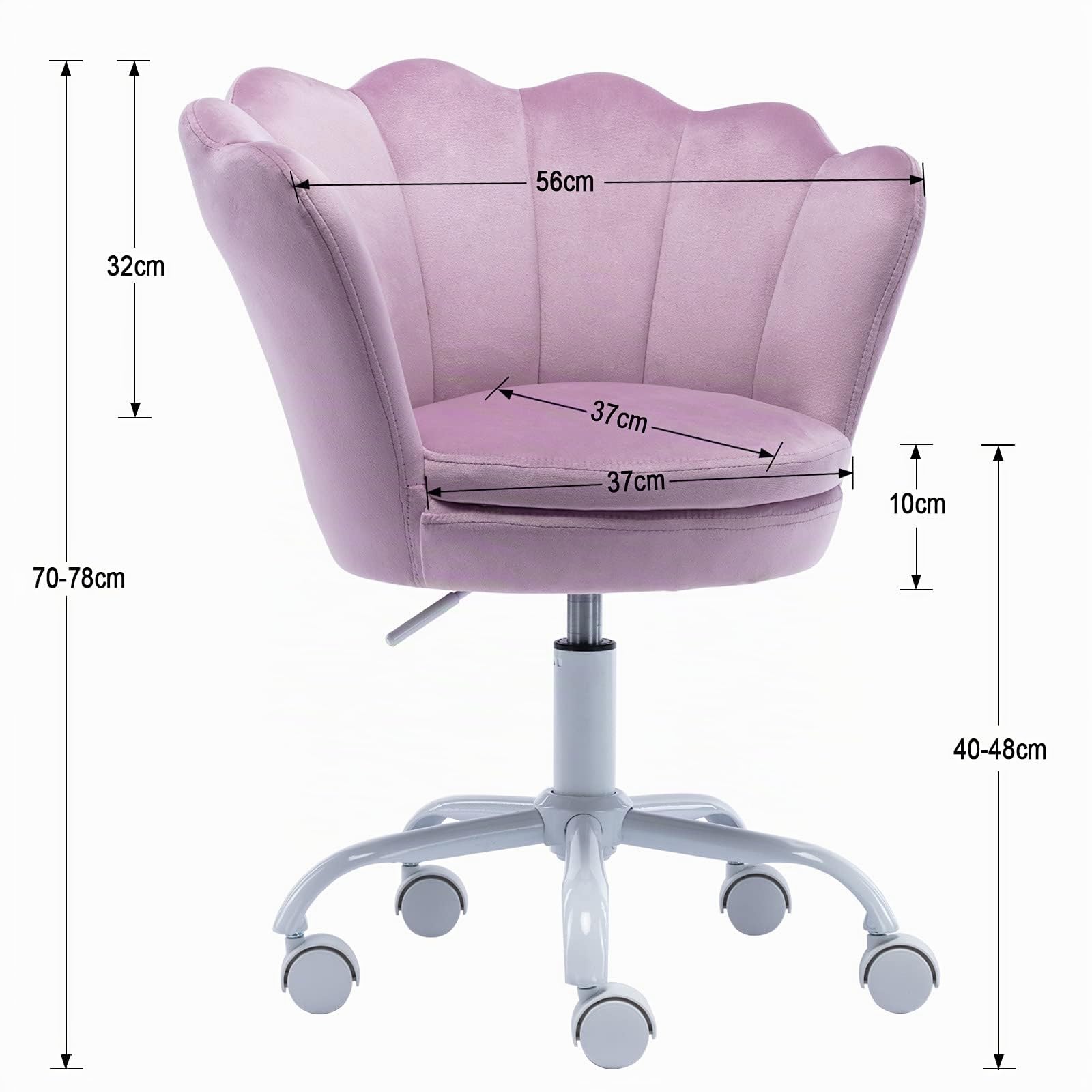 Ya-Home Chaise de Bureau Jolie à roulettes pour Enfants en Velours, Violet | Fauteuil de Bureau Enfant Fille Hauteur Réglable,avec Coussin en Velours, Chaise Bureau Fille Confortable