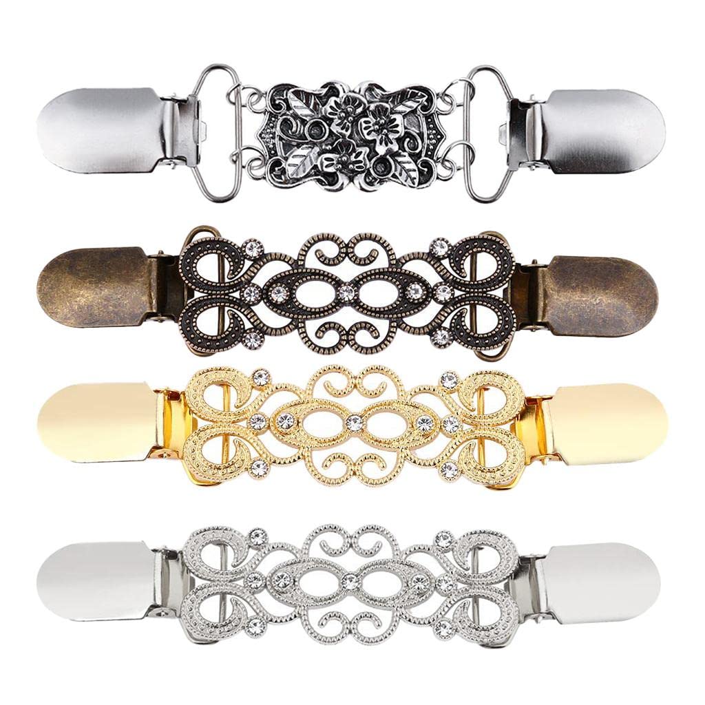 4Pcs Retro Women Shawl Cardigan Sweater Duck Mouth Clips Shirt Collar Clasps | Womens Accessories | Other Womens Accessories-image-48