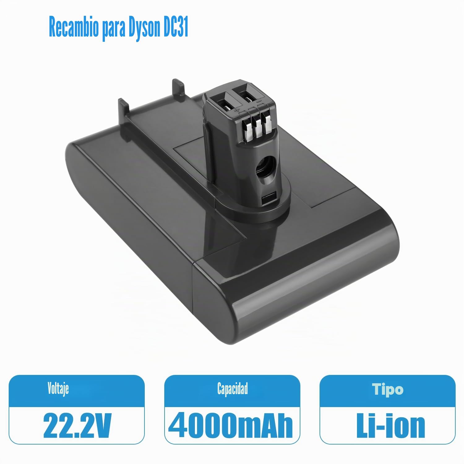 Energup 4000mAh 22,2V Batería de Repuesto para Dyson DC34 DC31 DC35 DC44 DC45 Compatible con Dyson Tipo A Aspiradora(Solo para Tipo A)