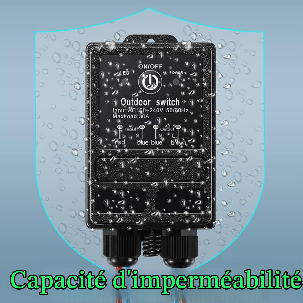 Interrupteur a Telecommande12v,IP65 Impermeabile Commutateur a Distance sans Fil,DC12V/24V/48V/72V RF Commutateur à Telecommande,40A Relais avec 9400ft de Long Rayon