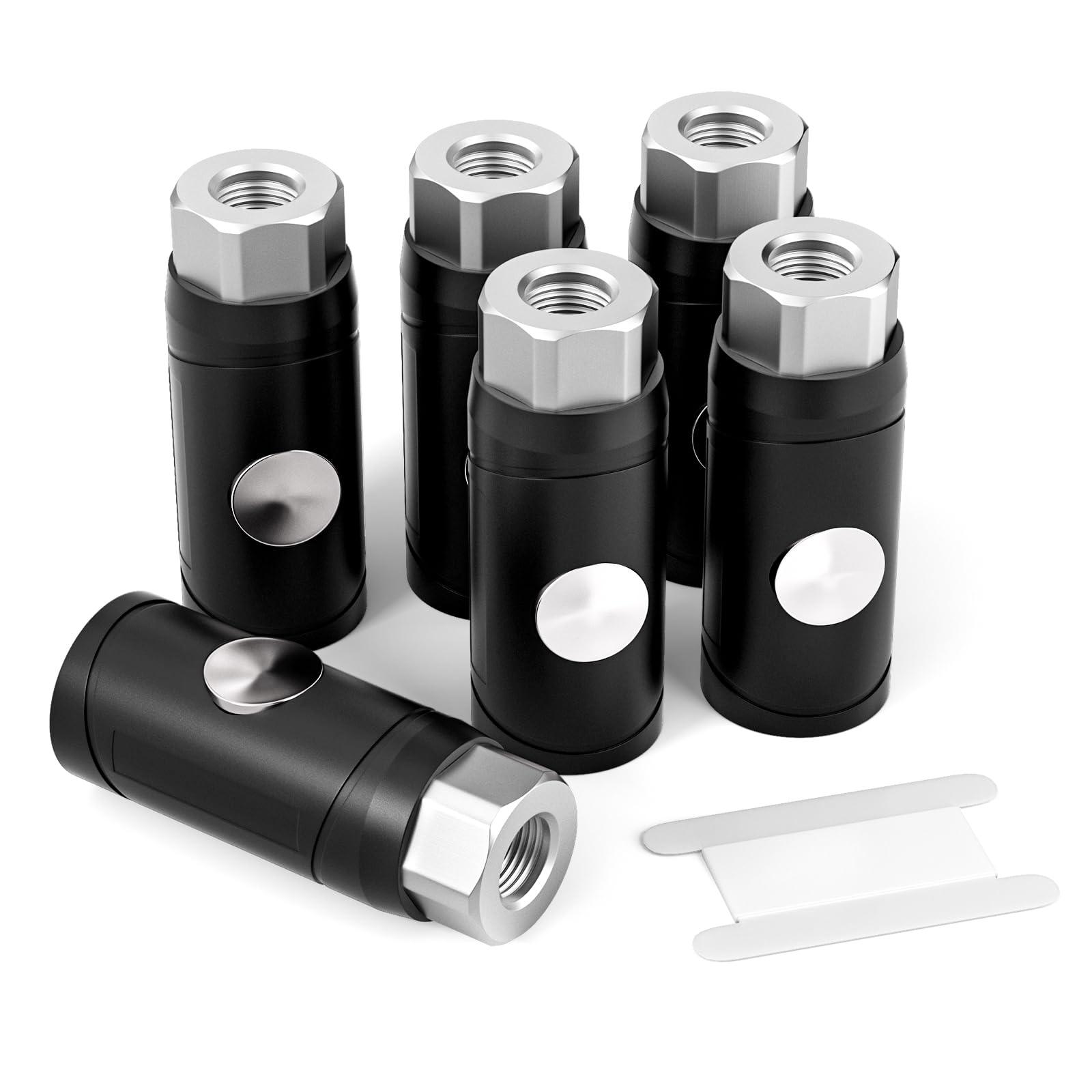 GASHER 6PCS 1/4" Female Industrial Coupler,Push-Button Safety Coupler, I/M Type