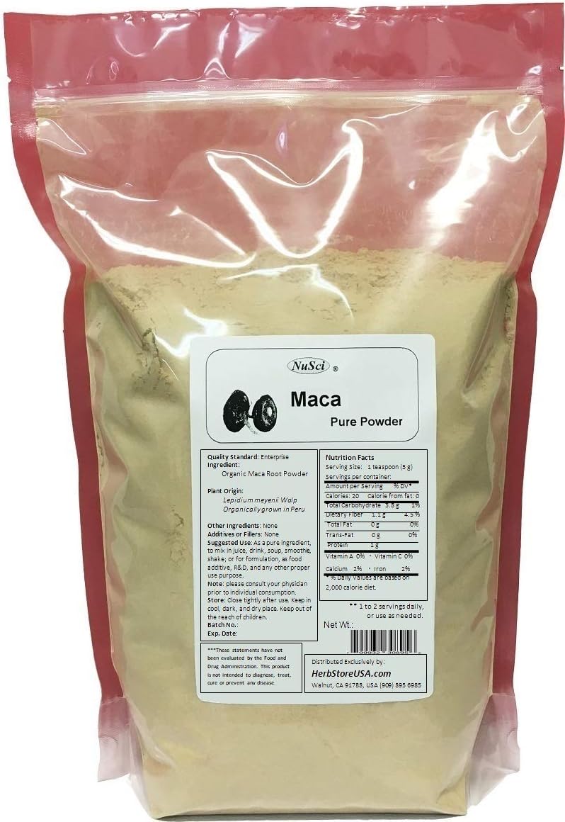 Pure organically Grown in Peru Maca Root Powder Peruvian (1000g (2.2 lb))