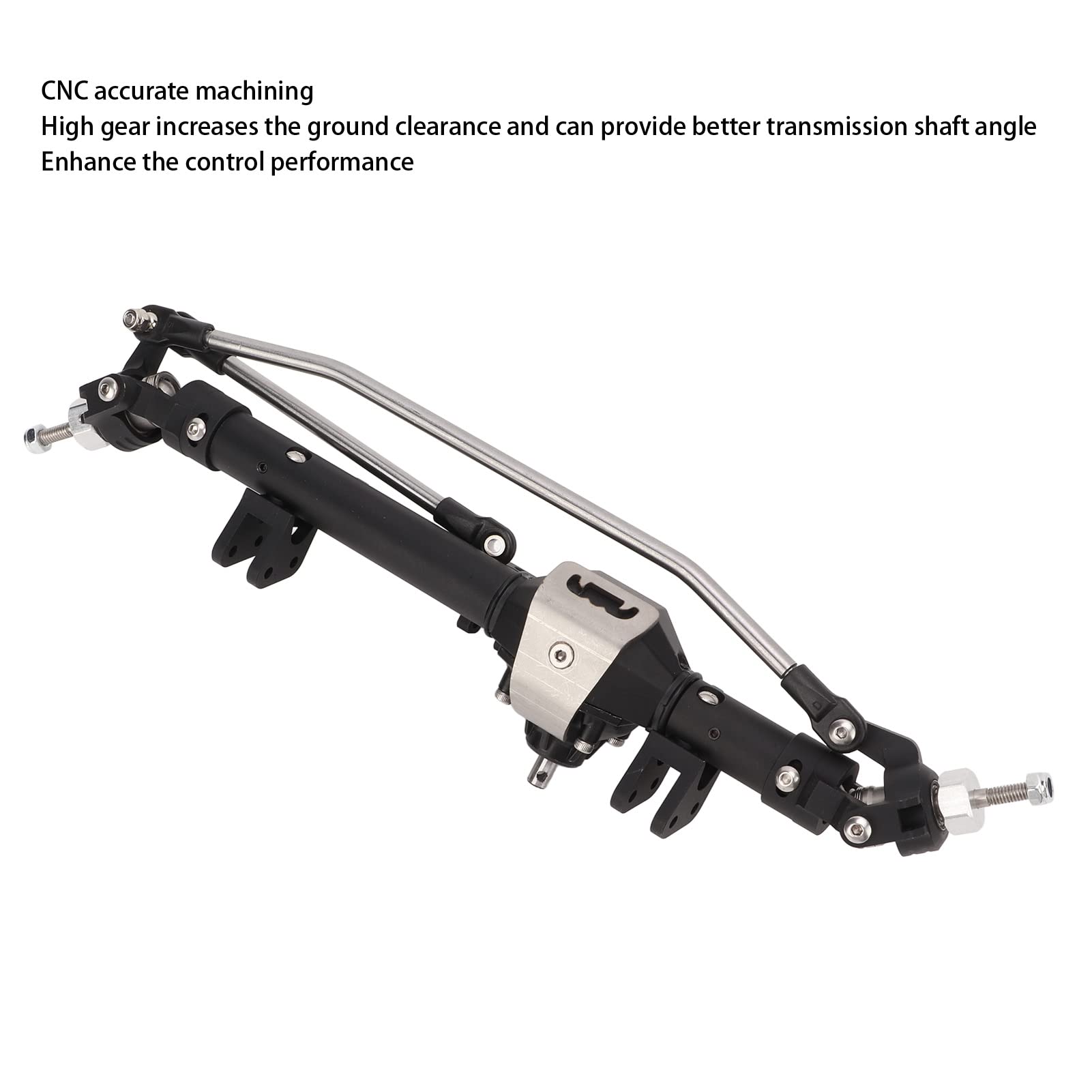 Cryfokt Wysokiej Jakości oś Przednia 1/10 RC ze Stopu Aluminium w Kształcie Diamentu dla Axial Wraith 90018 90020 90045 RR10 90048 90053, Znakomity Wygląd, Stabilna wydajność dla Hobbystów (BLACK)