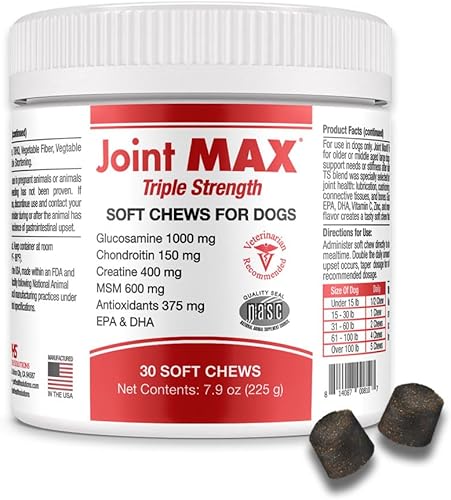 Vista 32 de PHS Joint Max Triple Strength (TS) Masticables suaves para perros, glucosamina, condroitina, MSM, cúrcuma, Omega 3, alivio del dolor de cadera