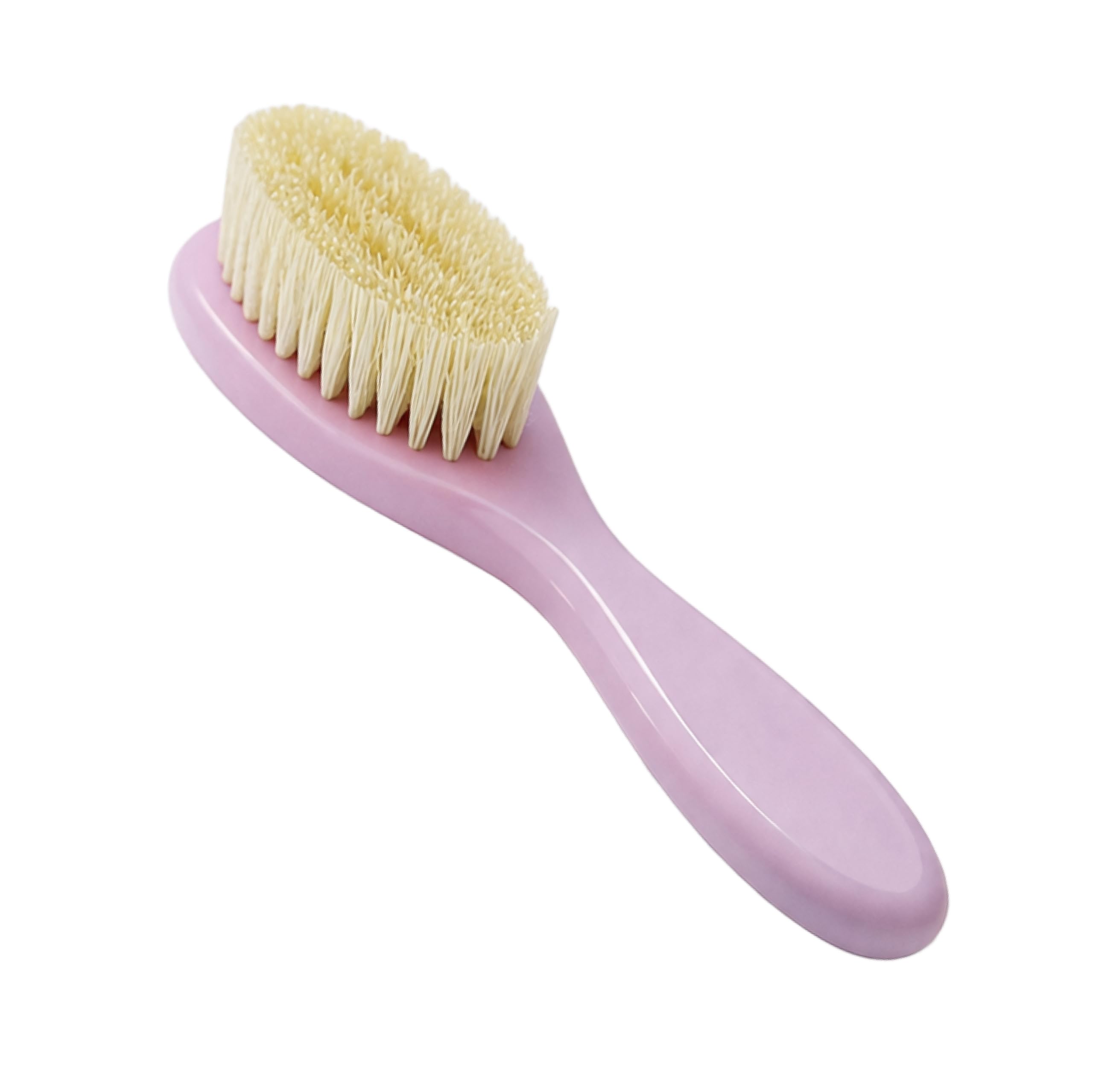 babynova Spazzola per bambini con setole naturali - Setole naturali extra morbide per la cura dei capelli di neonati e bambini piccoli - Spazzolatura delicata per cuoio capelluto sensibile - Rosa