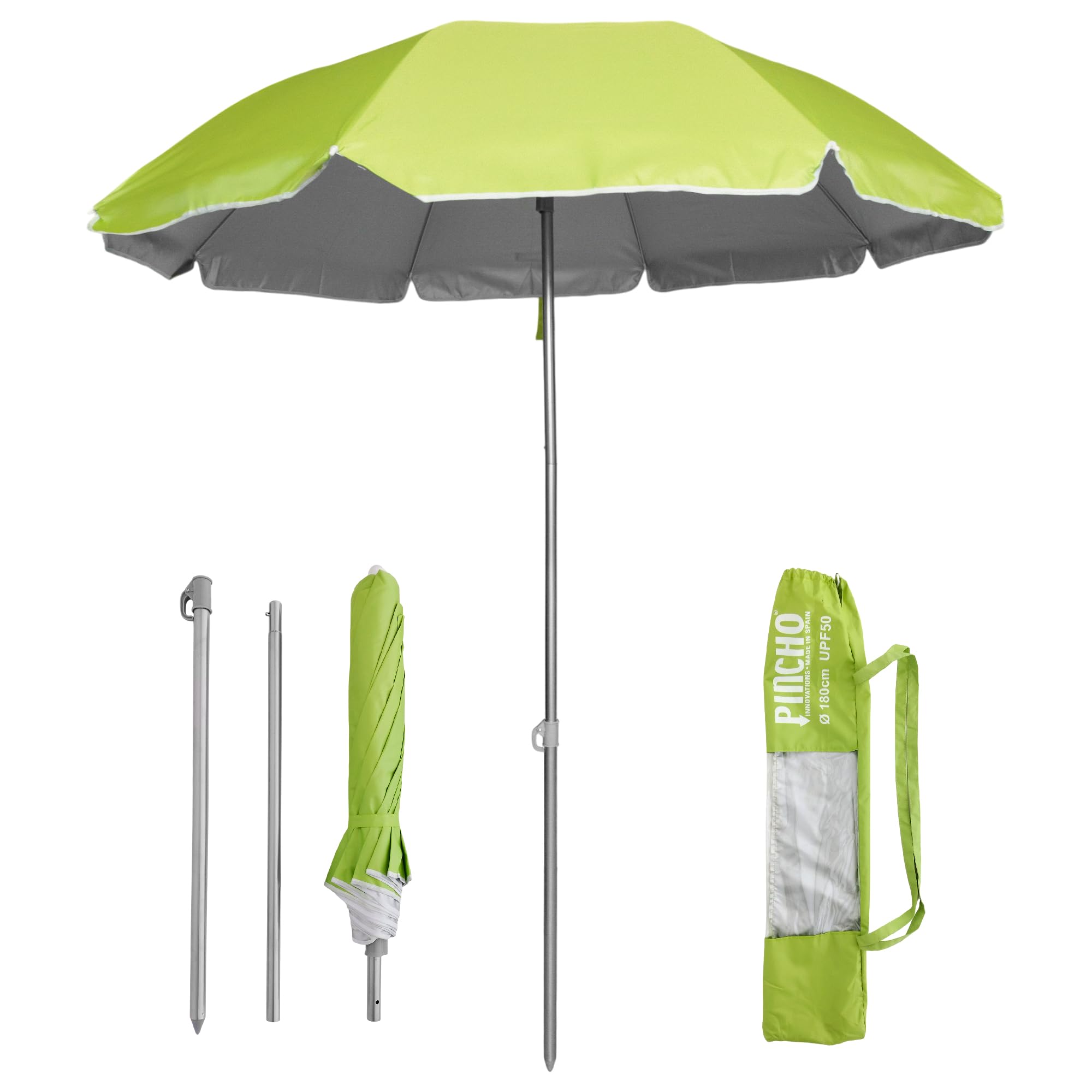 Pincho Sombrilla Mochila Plegable 180CM Ideal para Moto y Bicicleta. UV 50+, Muy Ligera.1,5 kg, Medida de la sombrilla Dentro de la Funda 74cm.
