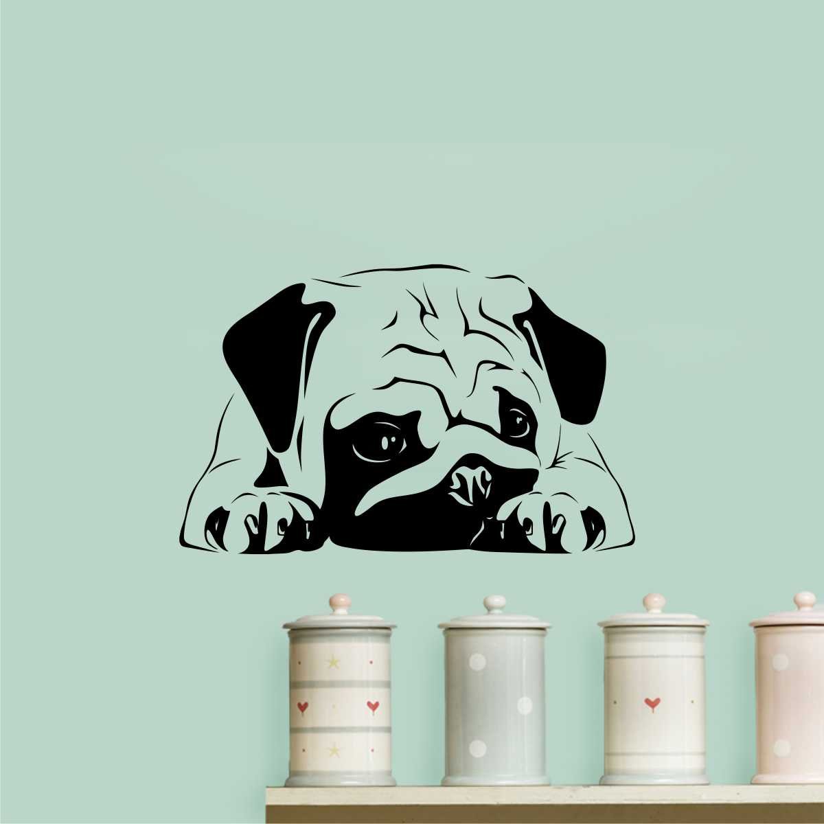 Wall Attraction Pug Dog Wall Stickers for Living Room, Bedroom, Office (Color - Black Matte Finish Colored PVC Vinyl Size -55cm X 35cm) (B07CP3GP3M) Amazon Price History, Amazon Price Tracker