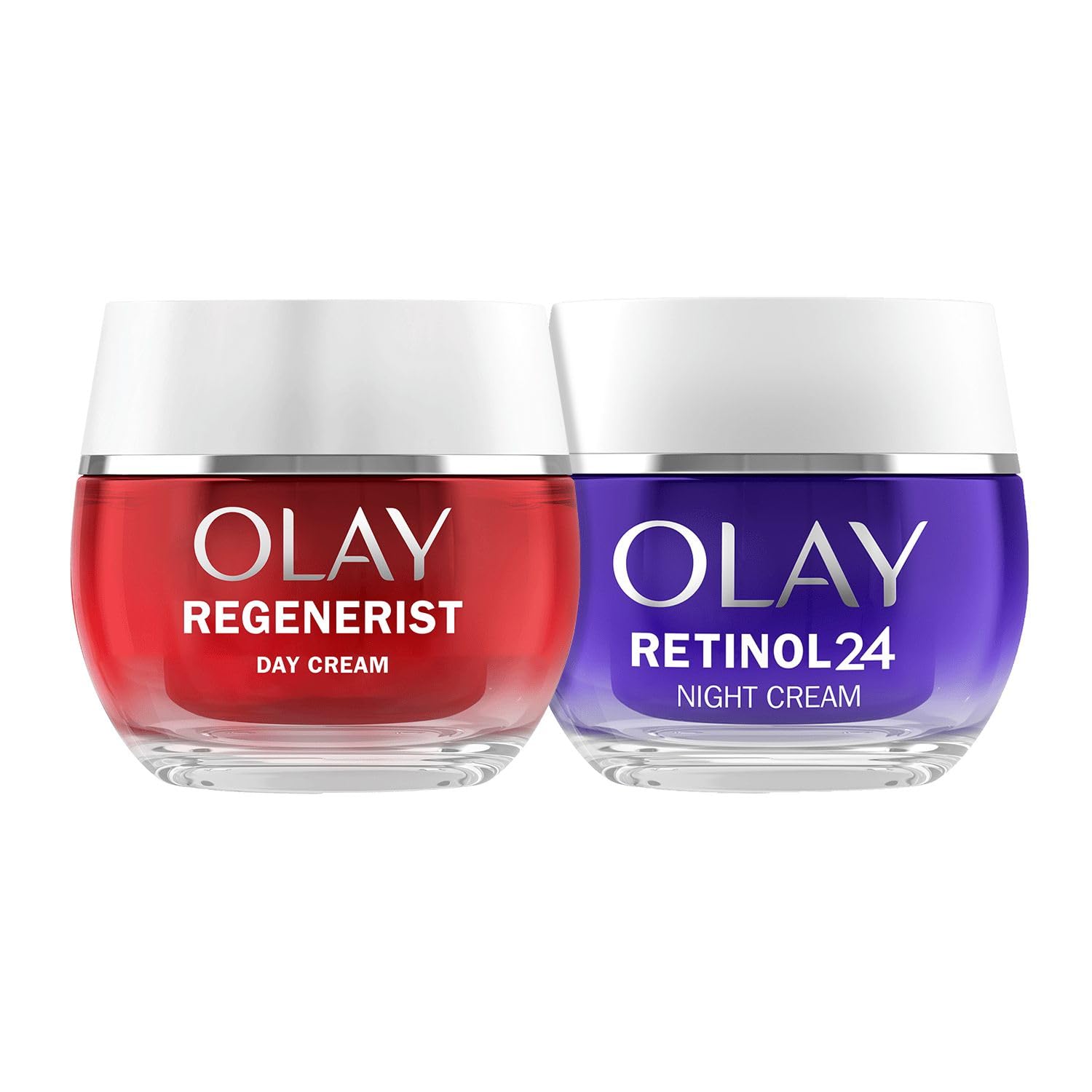 Olay Regenerist Crema Facial de Día 50ml + Olay Retinol24 Crema Noche 50ml | Tratamiento Antiarrugas, Piel Más Firme y Suave