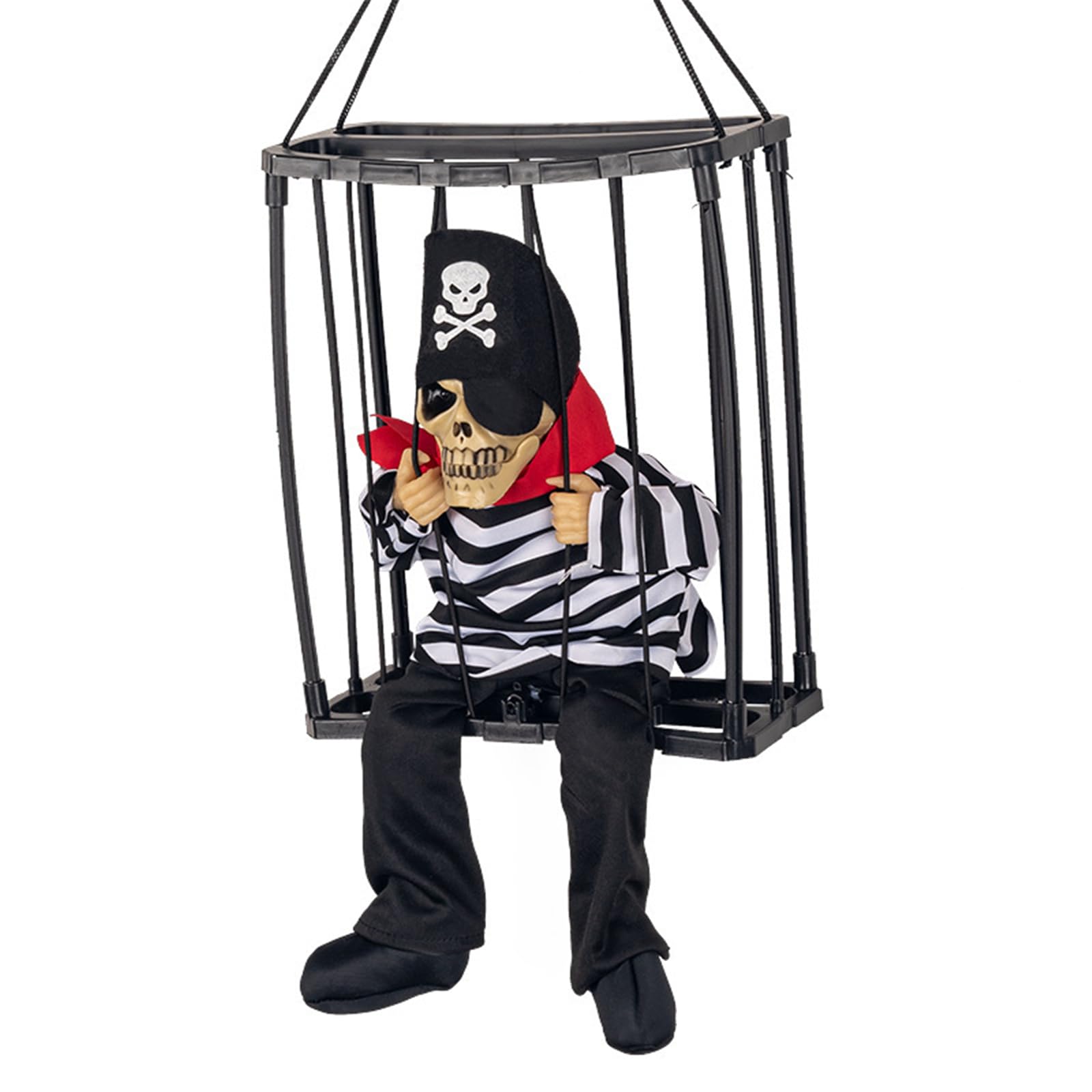 Xjdzineq Scary Prison Cage for Kids Friendly Halloween Decorations Halloween Suspended Manifestation Prison Cage Deck