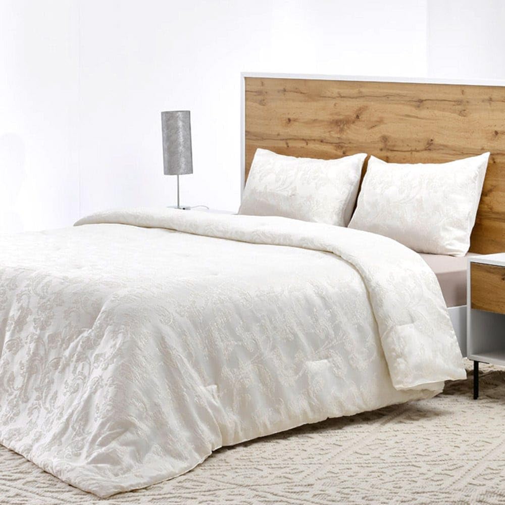 homes r us Alora 3-Piece Comforter Set, Off White - 230X220 Cm