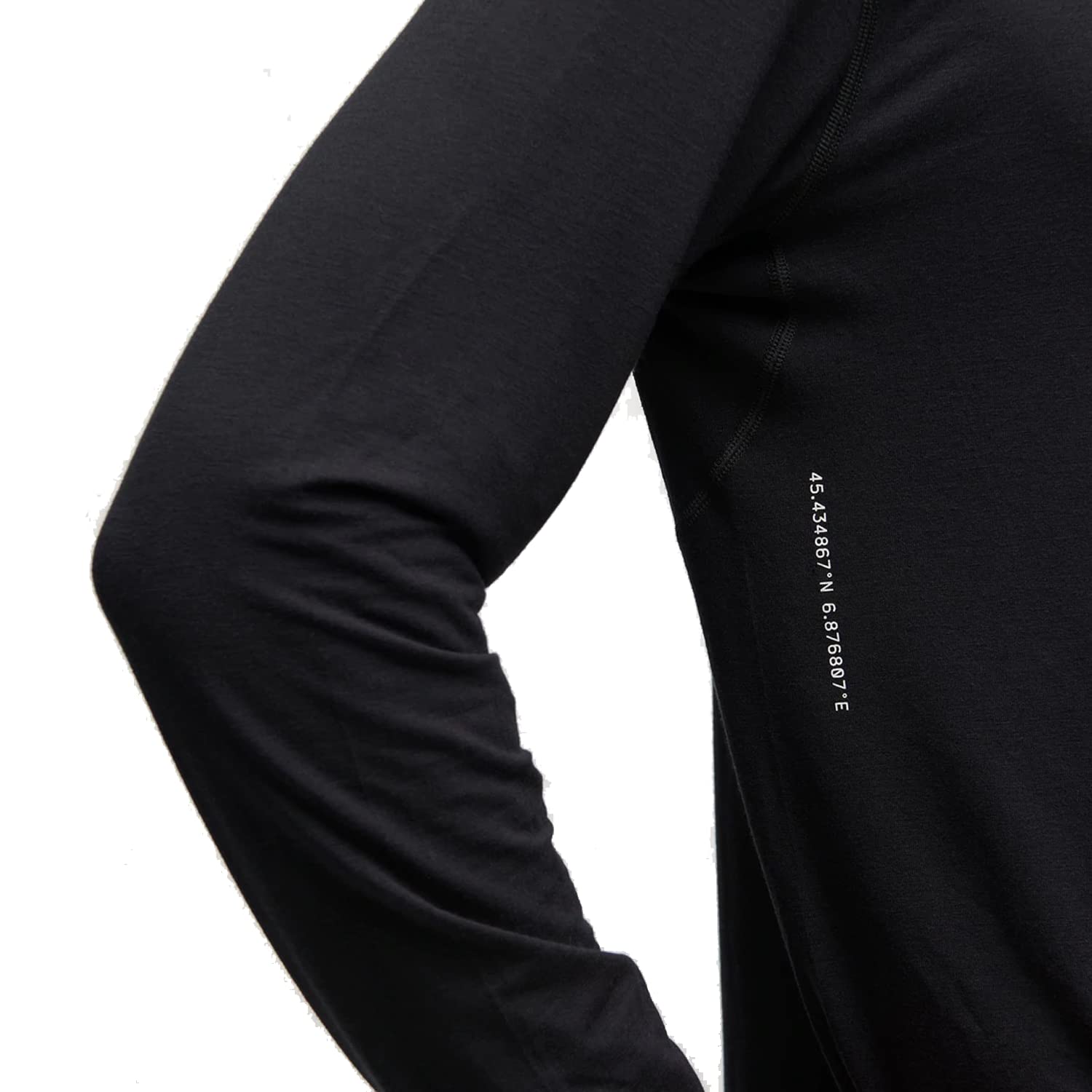 Le Bent Camiseta de manga larga para hombre Le Base Layer 200 | Camisa ligera de lana merino para correr, senderismo, cuello redondo, M - Core Black