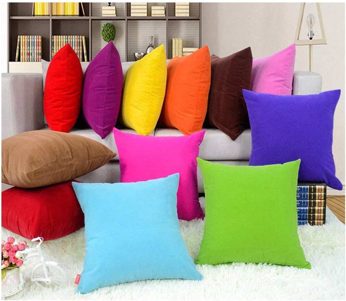 Throw Pillow Case, Coliang Colorful Multi-Color Optional Soft Plain Cushion Solid Pillow Sofa Cushion Office Cushion Pillow Cover 65x65CM(with Insert) - Dark Coffee