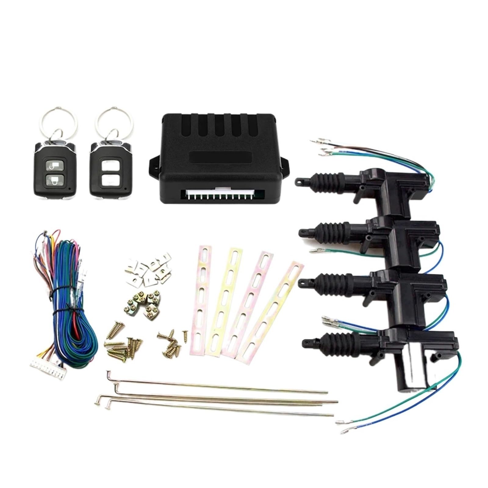 Sistema Alarma Antirrobo Coche Actuador Universal de Cerradura Puerta eléctrica for Coche, Control Central automático, Bloqueo Remoto, Sistema Entrada sin Llave, Motor 12V