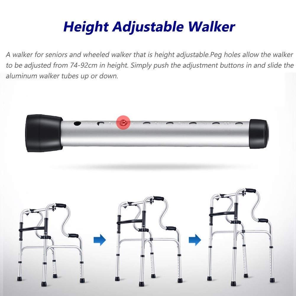 Ligero para Personas Mayores, Ancianos y discapacitados: Andador Plegable para Uso en Interiores y Exteriores, Carga 180 kg / 400 Libras (con Asiento) (sin Ruedas)