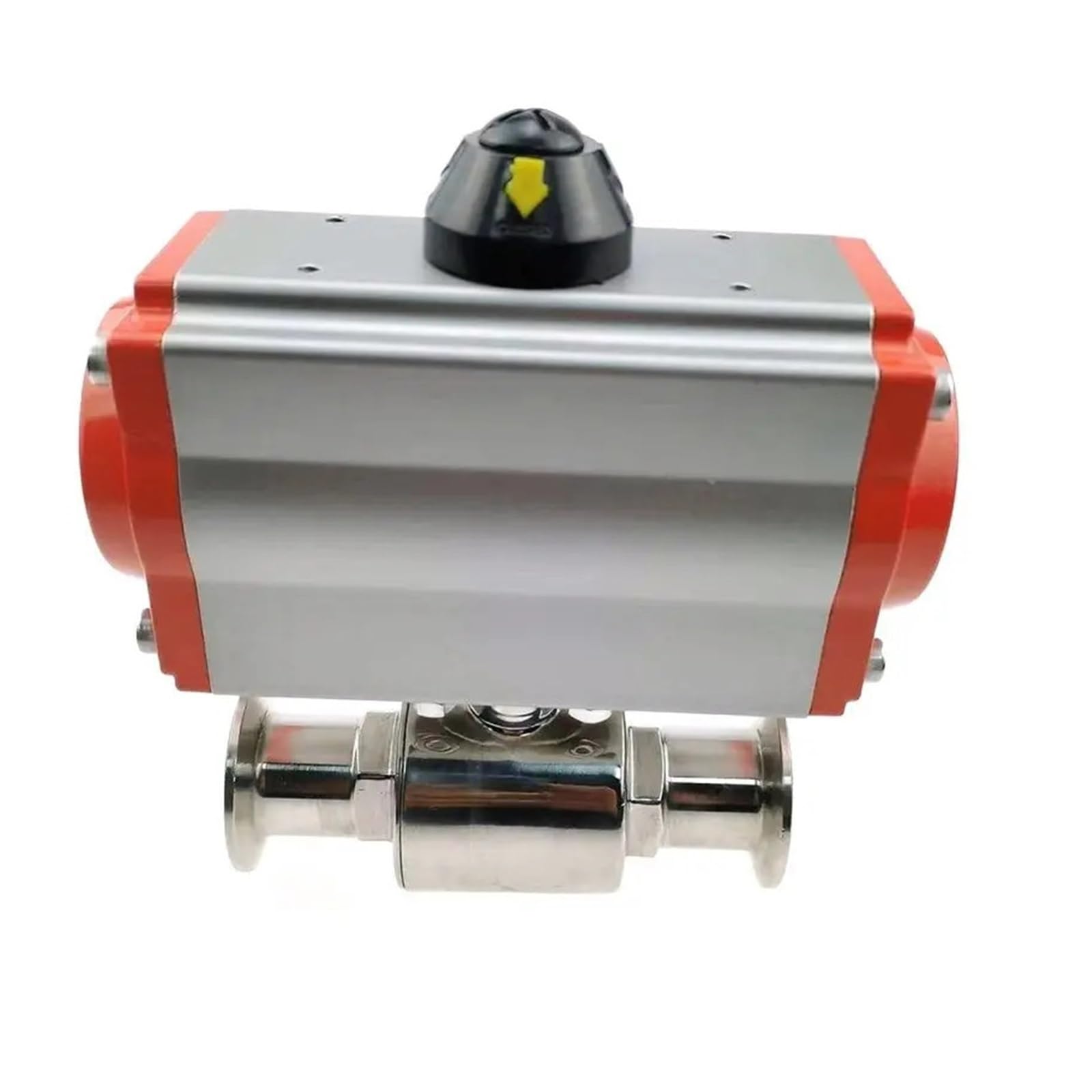 Robinet à bille pneumatique à trois voies 1-1/2" en acier inoxydable 304 double effet