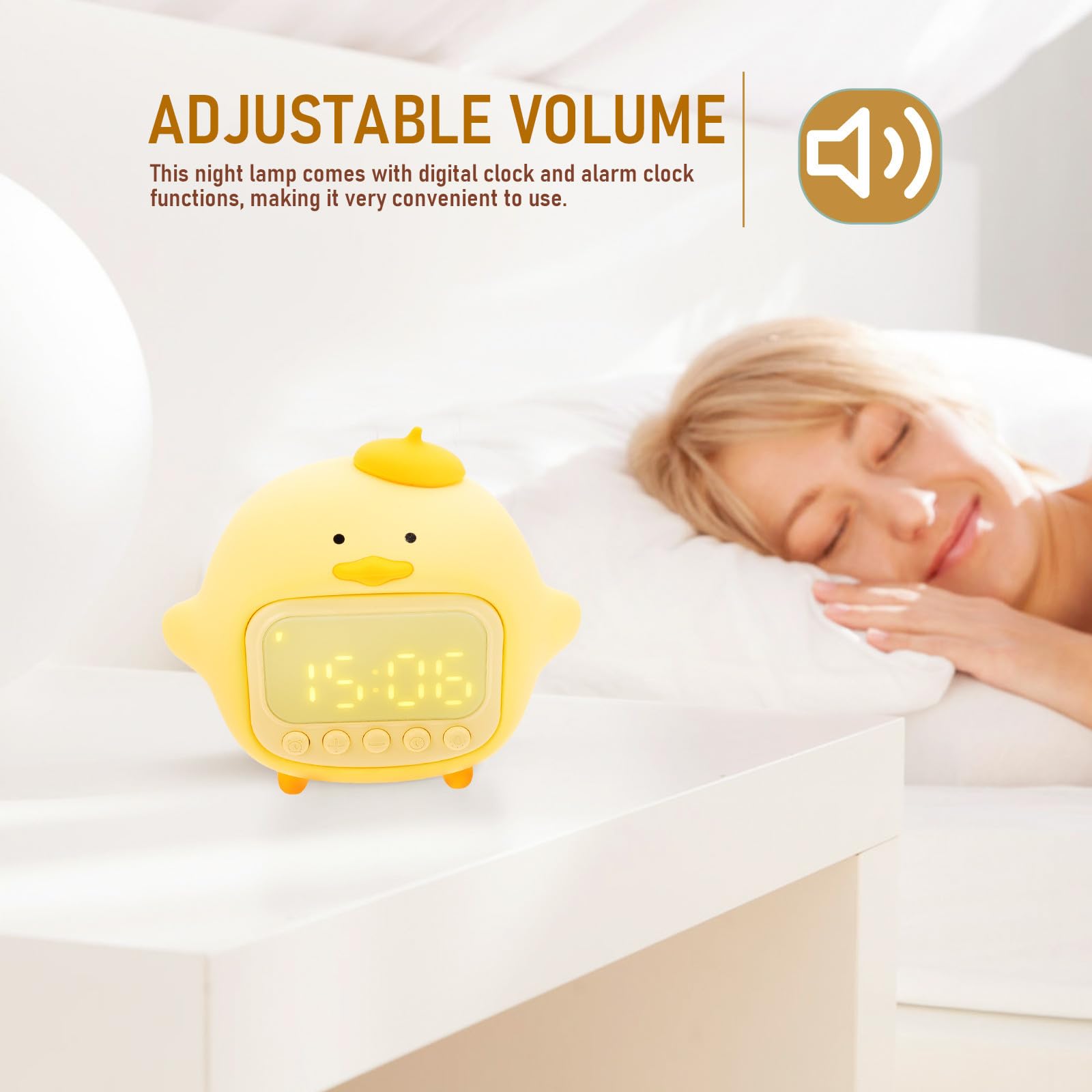 Réveil Veilleuse LED Canard Adorable pour Chambre D’garçon et Filles