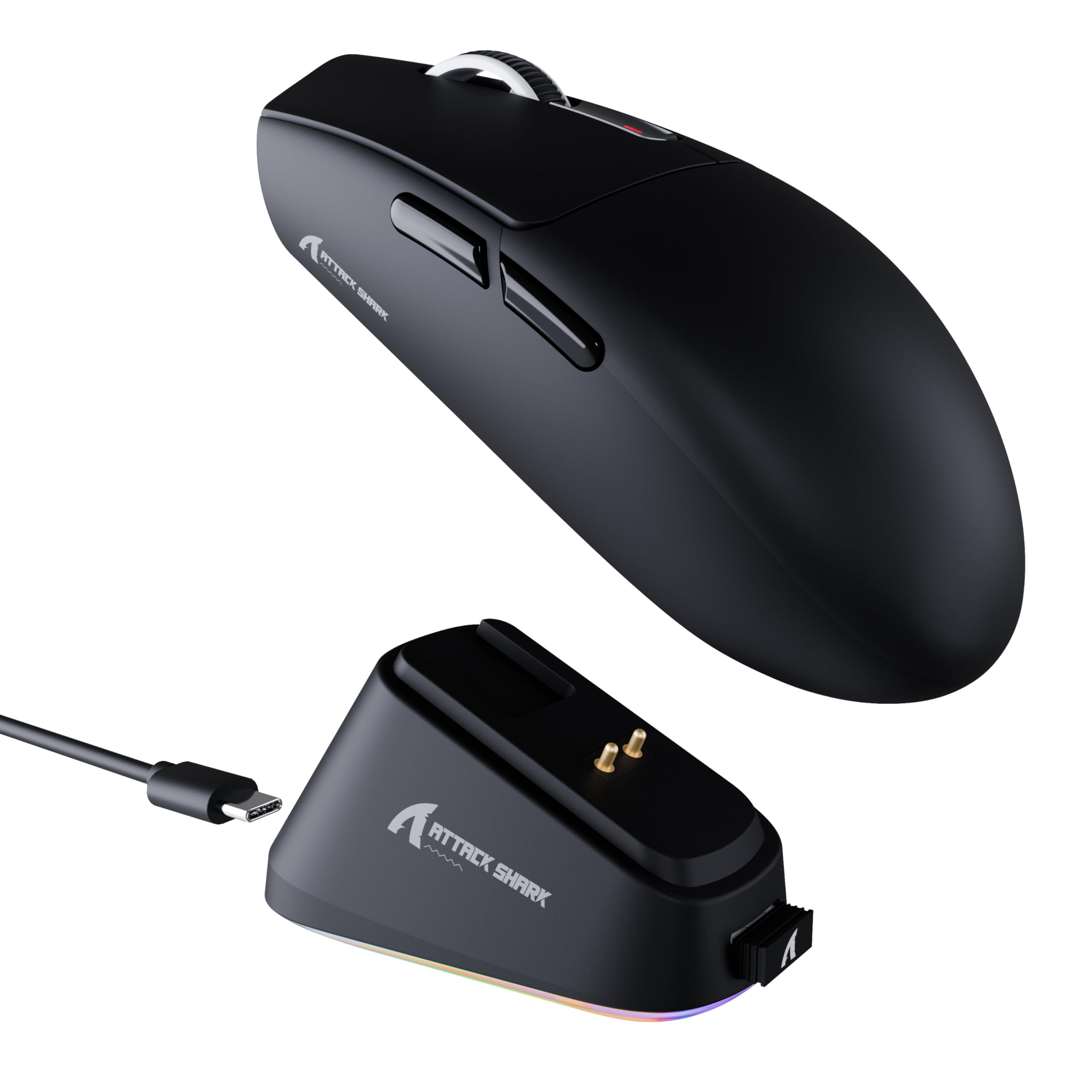 ATTACK SHARK G3PRO Gaming Mouse with Magnetic Charging Dock, PixArt PAW3311 Gaming Sensor, BT/2.4G Wireless/Wired Gaming Mouse, 25000 dpi, Gamer Mice for Win11/Xbox/PS/Mac (Black)