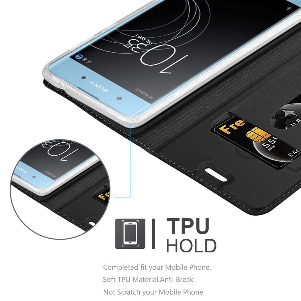 Cadorabo Custodia Libro per Sony Xperia XA1 in NERO GRAFITE - con Vani
