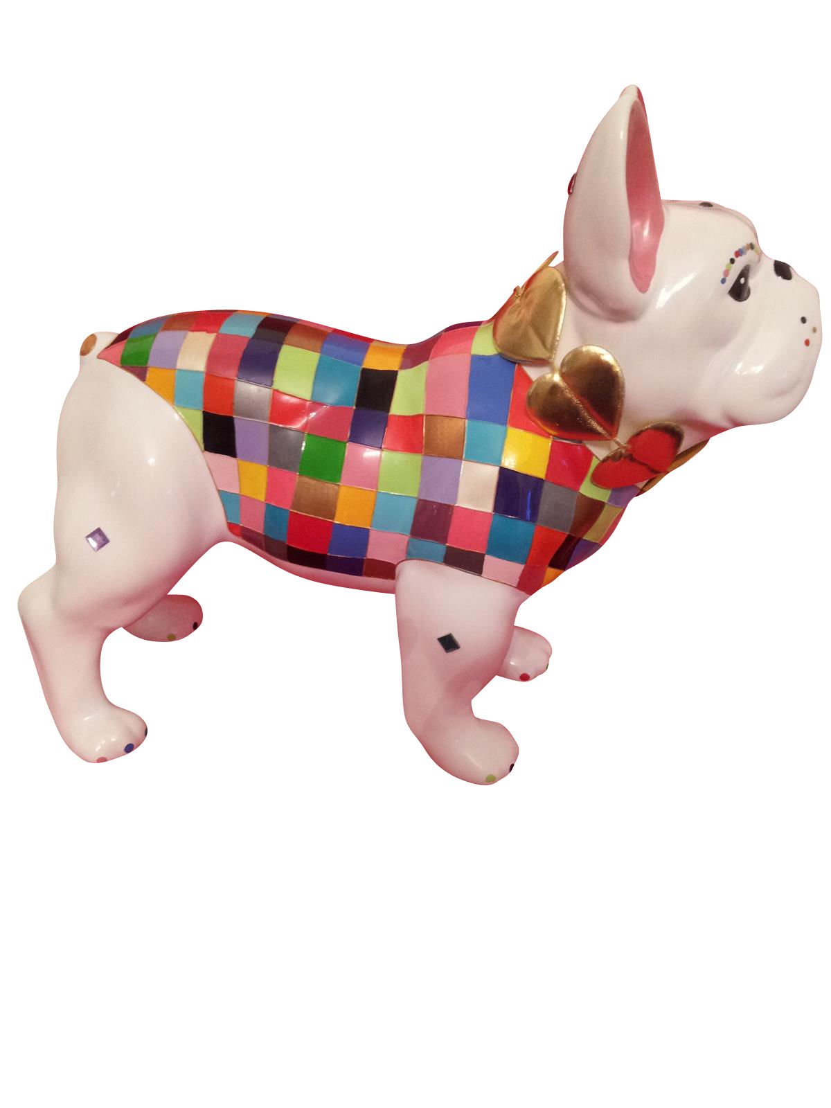 Laure Terrier Statue of French Bulldog ceramic, standing, length 32 centimeters. Decoration Model Cubo