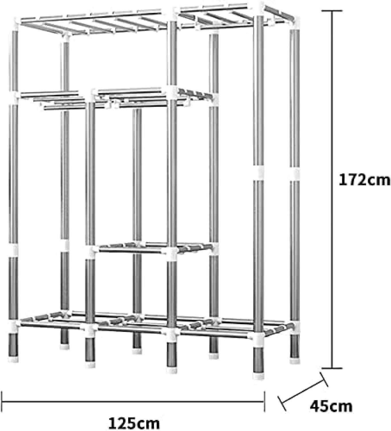 Schlafzimmer Schrank Reißverschluss Vollständig Geschlossener Schrank Haushalt Schlafzimmer Einfacher Stoffschrank Vermietung Raum Montierter Aufbewahrungsschrank, 172 * 125 * 45Cm
