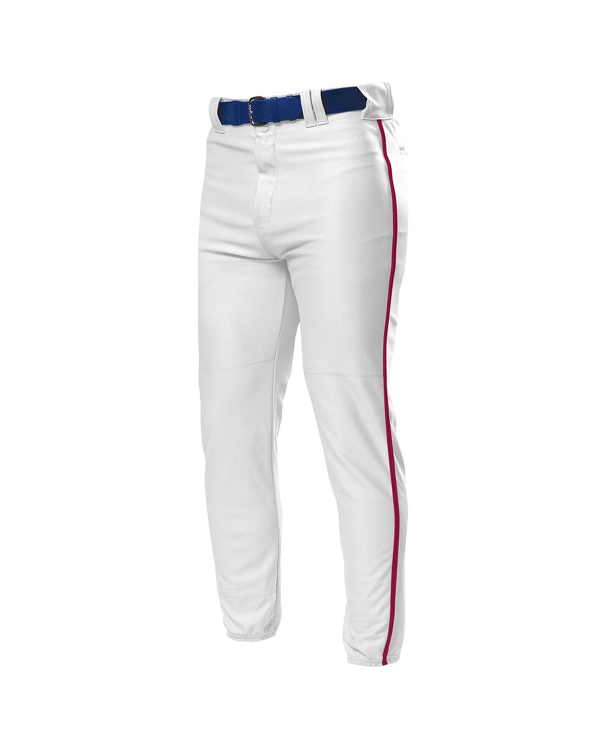 A4 Drop Ship Youth Pro Style Elastic Bottom Baseball Pant, Medium, White/Cardinal