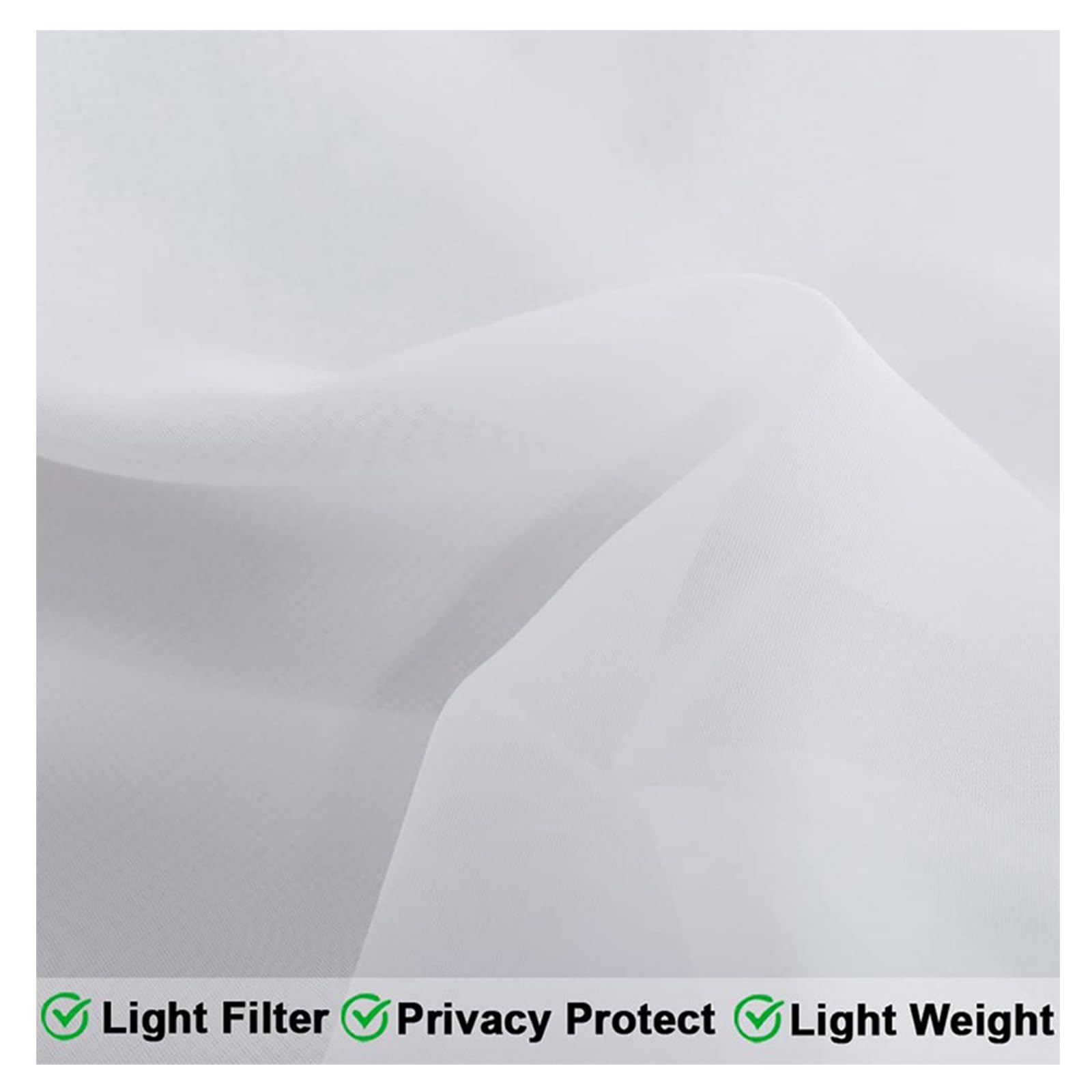 Blanc Rideau D'extérieur Transparent Imperméables Rideaux Semi Transparents L500xH120cm Rideaux de fenêtre Rideau avec œillet Supérieur en Acier Inoxydable pourJardin Patio pergola Cabana 2 PCS