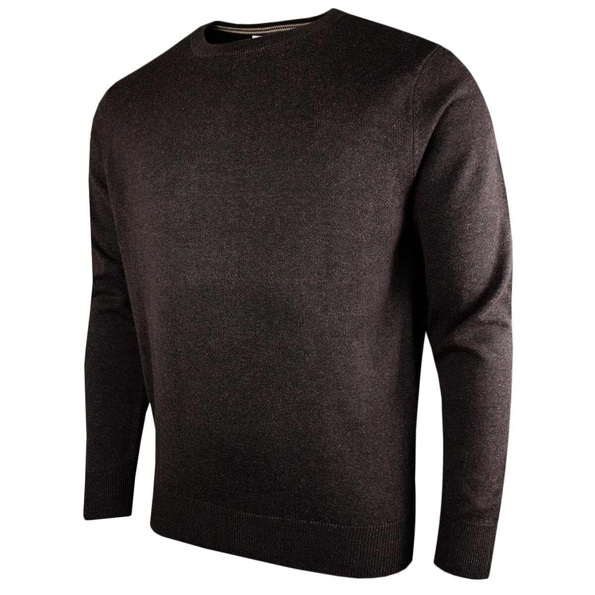 Calvin Klein Mens Crew Neck Cotton Sweater - Peat - L