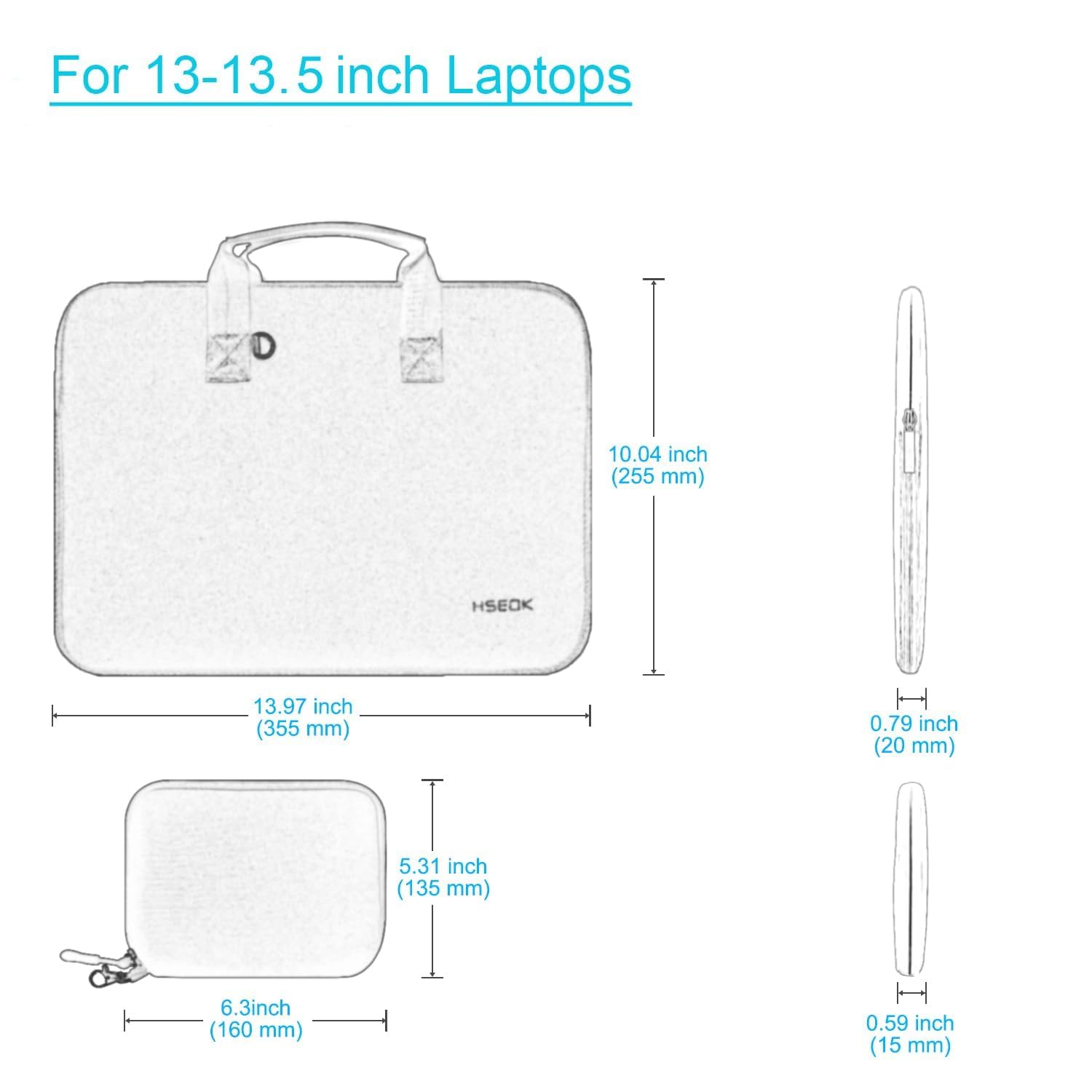 13-13,5 zoll Pokrowiec na laptop torba dla wszystkimi modelami MacBooka Air/Pro 13", Surface Laptop 13,5" i najpopularniejszego 13"-13,5" PC, wodoodporny elastyczny notebook torebka
