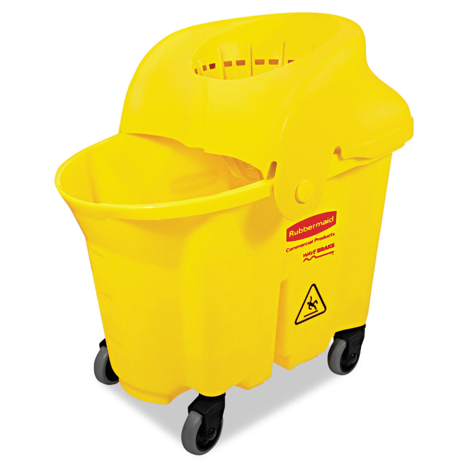 Rubbermaid Commercial WaveBrake fregona cubo y tamiz Escurridor Combo, institucional, 35-Quart, amarillo, fg757900yel