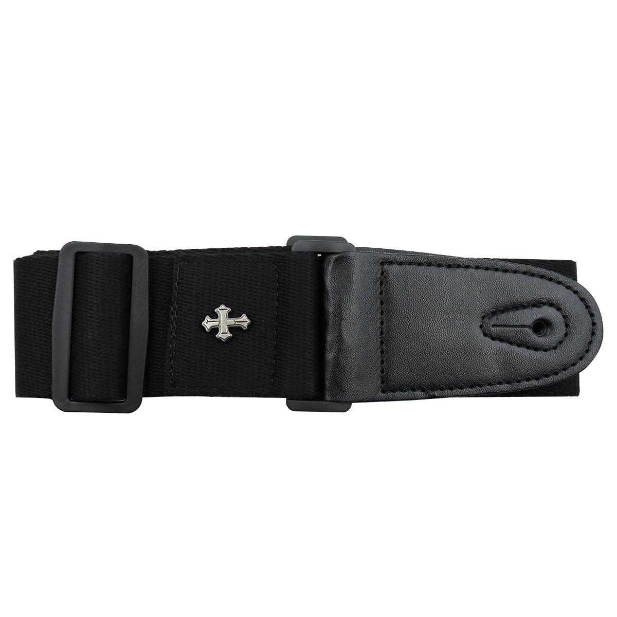 POFET Guitar Strap with pick Pocket Adjustable Length 84cm-140cm with PU Leather Ends Rock Straps kit, Black - Image 3