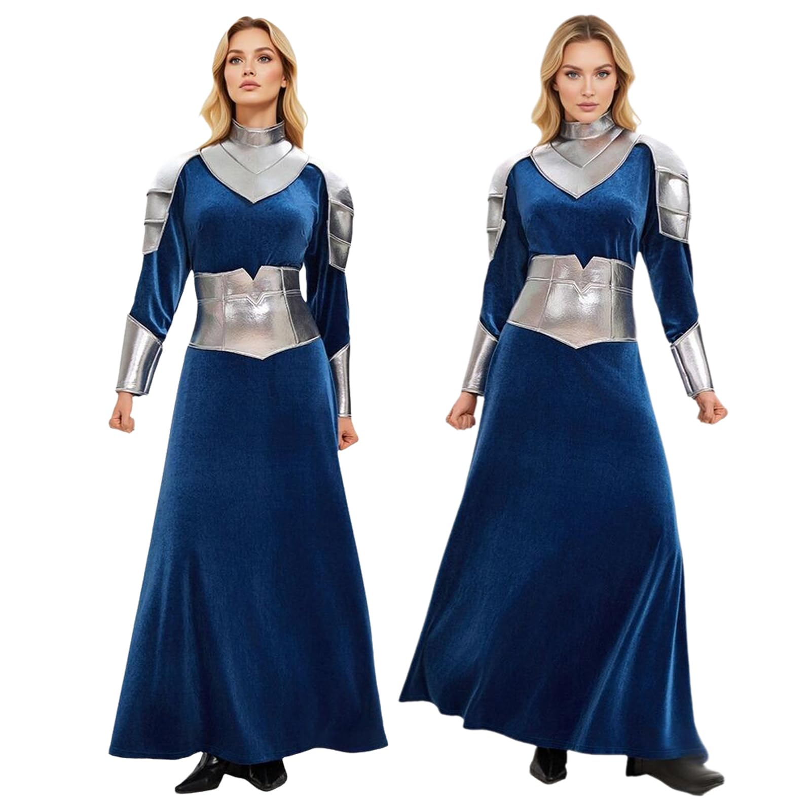 Damen Ritter Kostüm Mittelalter Kleidung Kriegerin Kleid Schulterpanzerung