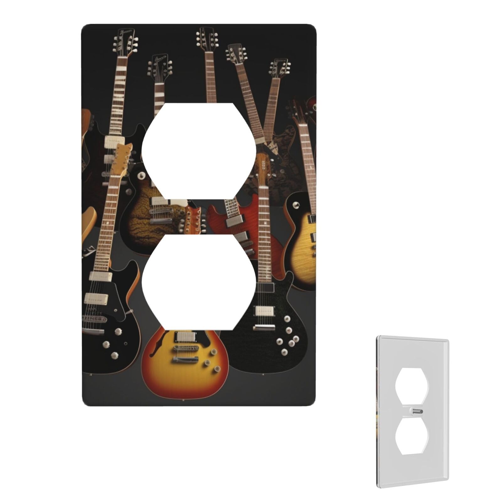 1-Gang Decorator Wall Plate Guitars Light Switch Cover Single Gang Receptacle Wall Plate Standard Size 4.5" x 2.76" Wallplate Unbreakable Polycarbonate Outlet Faceplates Cover