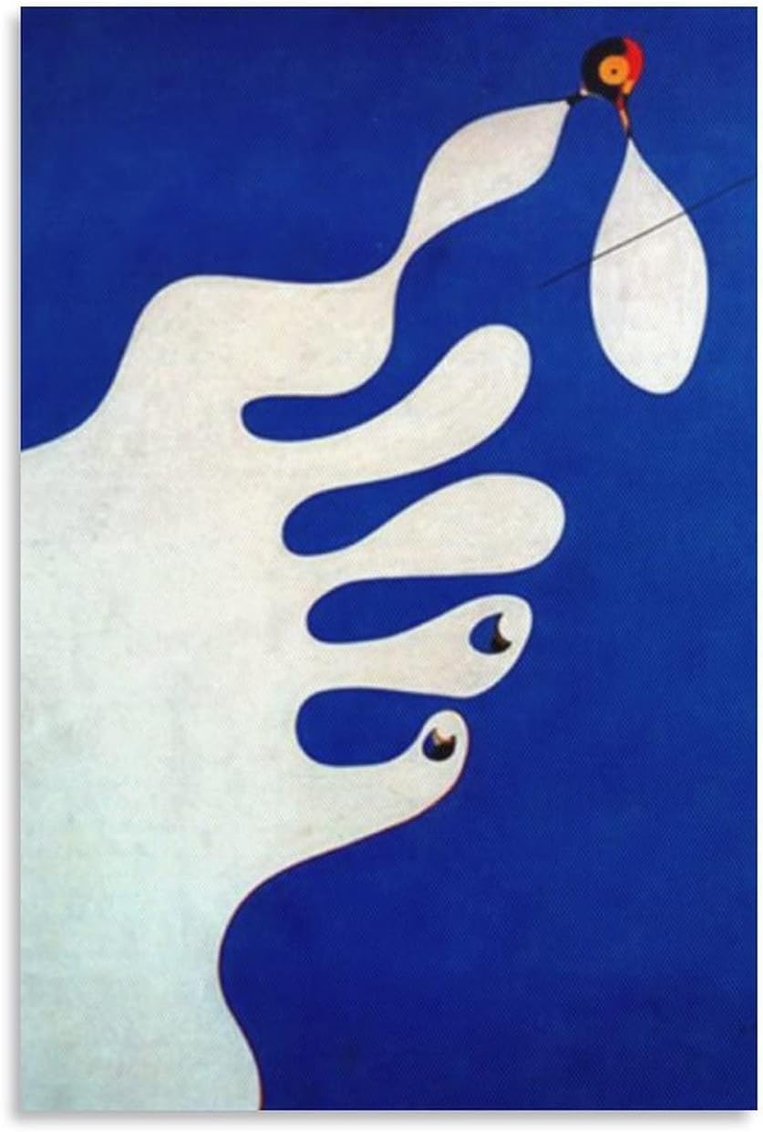 Rikin Liuff Hand Catching A Bird by Joan Miro Poster Abstract Wall Art Joan Miro Prints Moden Canvas Picture Surrealism Painting for Home Decor 40x55cm Frameless
