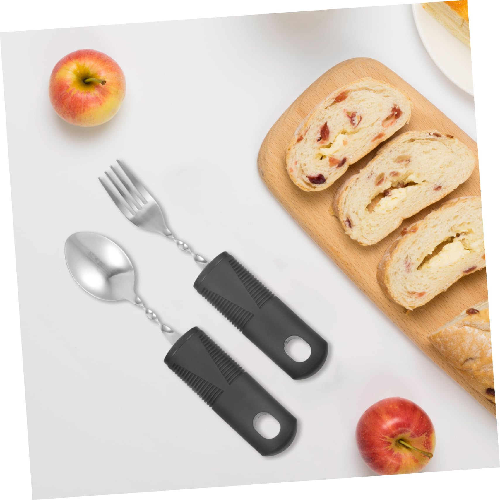 Cabilock 1 Set Bendable Fork and Spoon Disabled Silverware Adapted Cutlery Outdoor Adaptive Utensils Disabled Elderly Tableware Kit Elderly Eating Utensils Spoon Tableware Stainless Steel