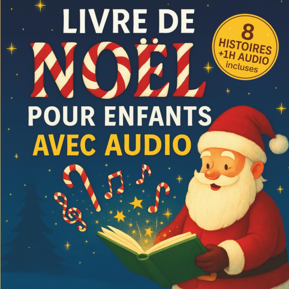 Livre de Noël pour enfants avec audio: Un livre enfants de Noël avec histoires audio offertes, incluant une histoire de Noël pour la veille et 7 autres contes magiques illustrés