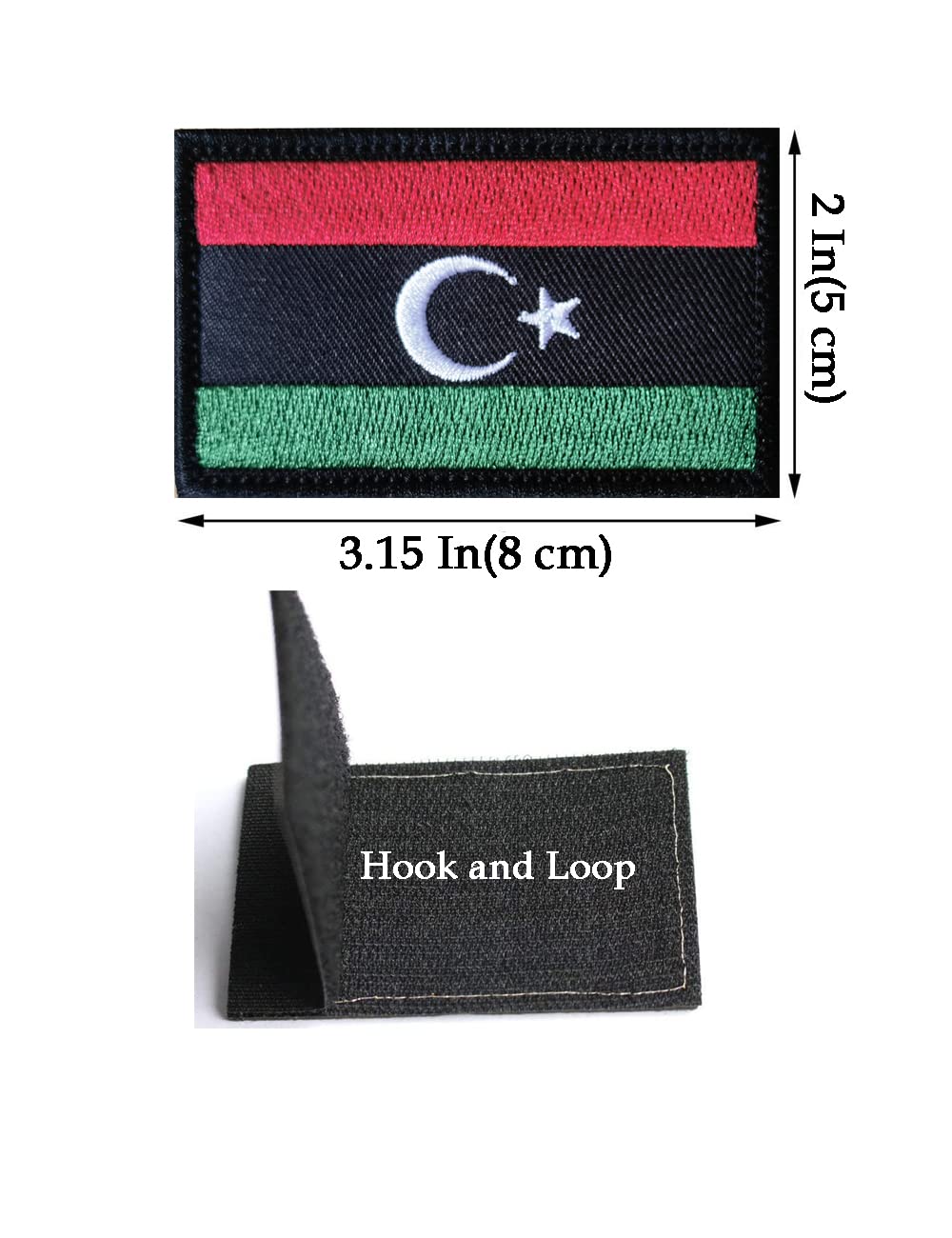 Écusson Brodé Drapeau Libye - Patch à Coudre Ou Thermocoller - 8x5 Cm - Pour Personnaliser Vêtements Et Sacs