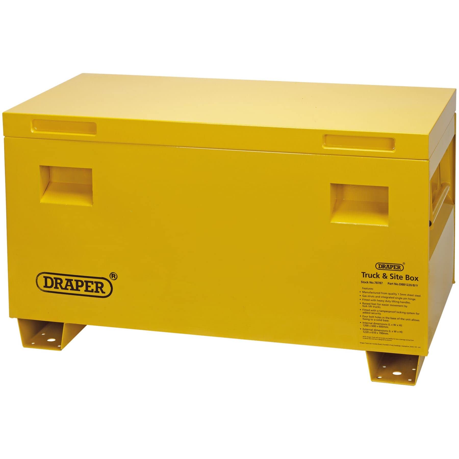 Draper 78785 Boîte de rangement sécurisée pour entrepreneurs, 78785/jaune