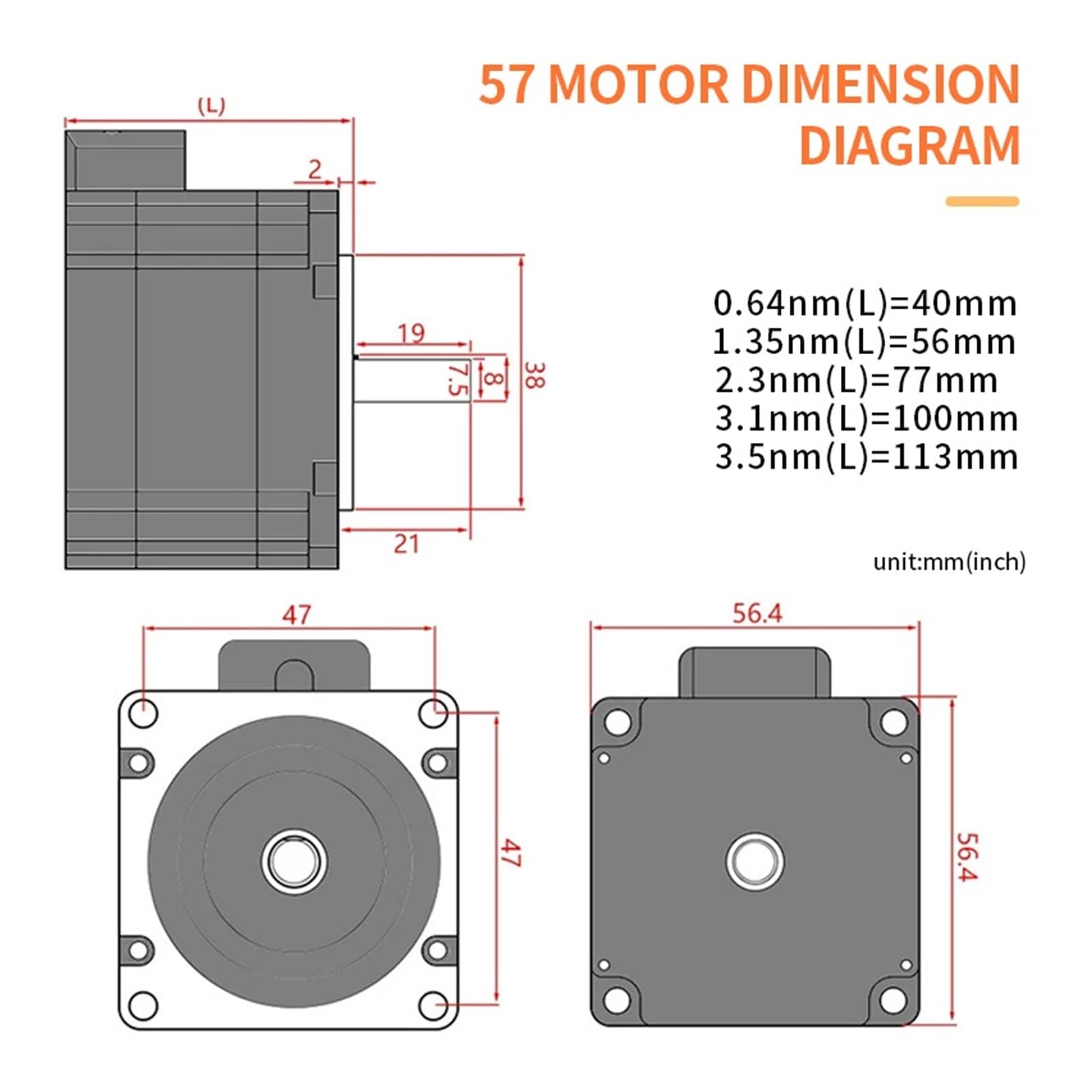 57 Stepper Motor Set 57BYGH112 Torque 3.6N.M Length 112MM+TB6600 Driver 4.0A