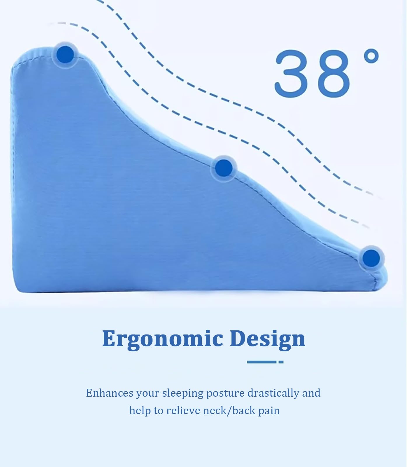 CuñA Antireflujo Adulto Almohada Elevar Colchon Almohada de cuña alargada, cuña de cama para personas mayores/embarazo/adultos para dormir de lado, cuñas de almohada de apoyo para cuello/espalda/cintu