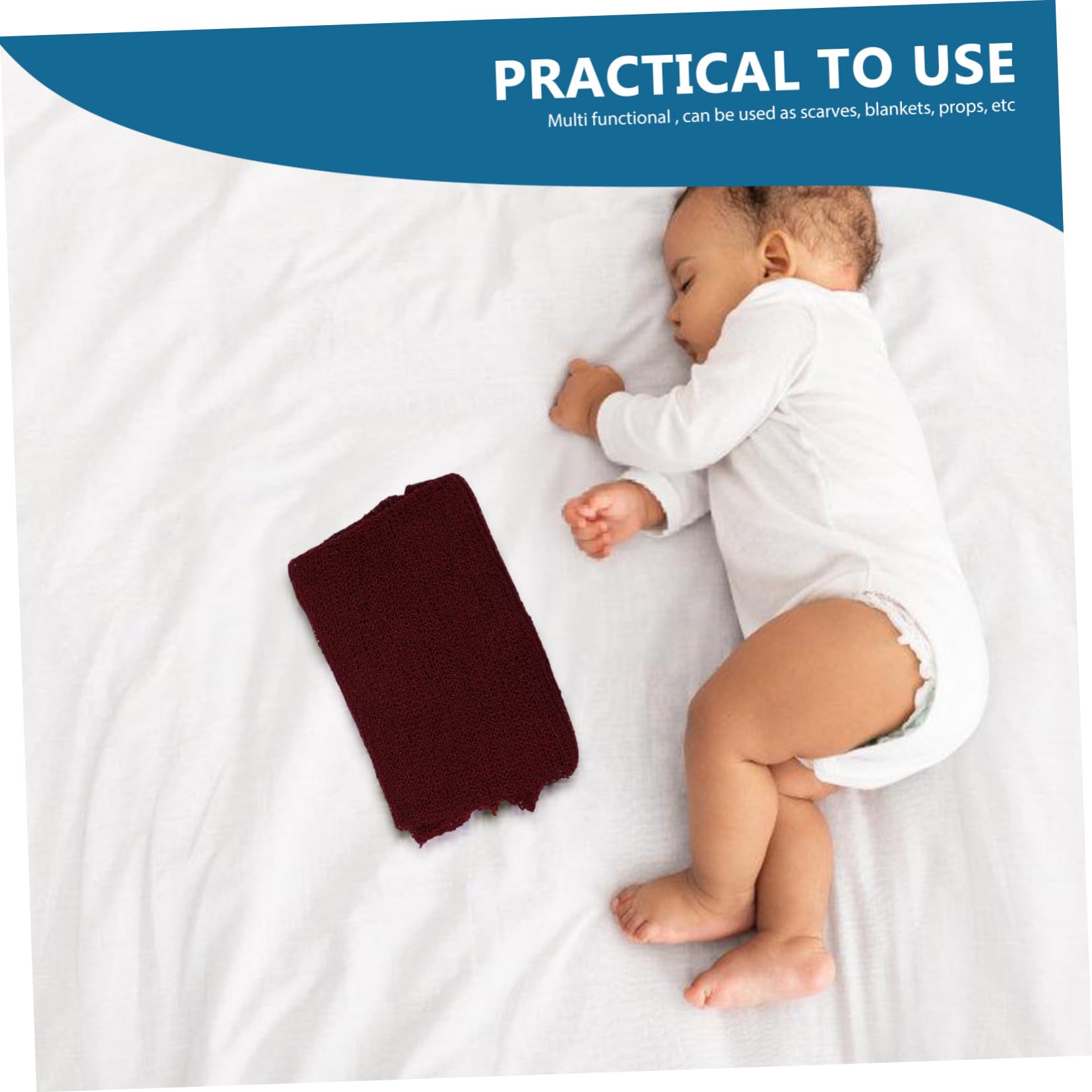 Manta Envolvente para Recién Nacidos 6 Piezas, Fibra Acrílica | Elástica y Suave, para Fotografía y Sesiones, Apta para Bebés y Niños, Accesorios de Fotos