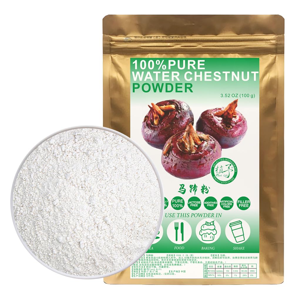 100% Natural Pure Water Chestnut Powder 100g/3.52oz 马蹄粉 Water Chestnut Flour for Baking & Drinks,| Free from Preservatives, Gourmet, Chef-Inspired Ingredients