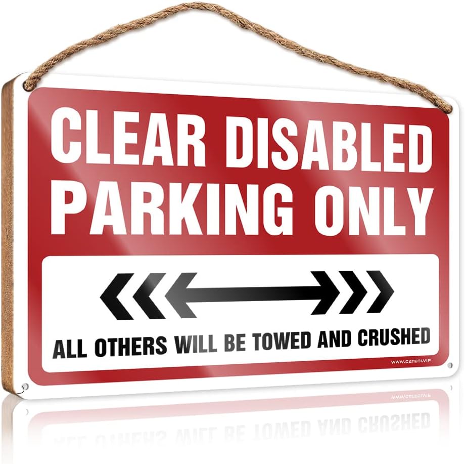 Door Signs Decorations Clear Disabled Parking Only Wooden Sign Summer Gifts Bathroom Decor Wall Art (Size : 15X28CM)