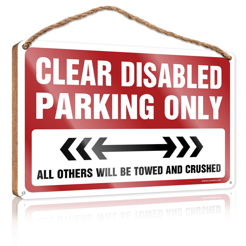 Door Signs Decorations Clear Disabled Parking Only Wooden Sign Summer Gifts Bathroom Decor Wall Art (Size : 15X28CM)
