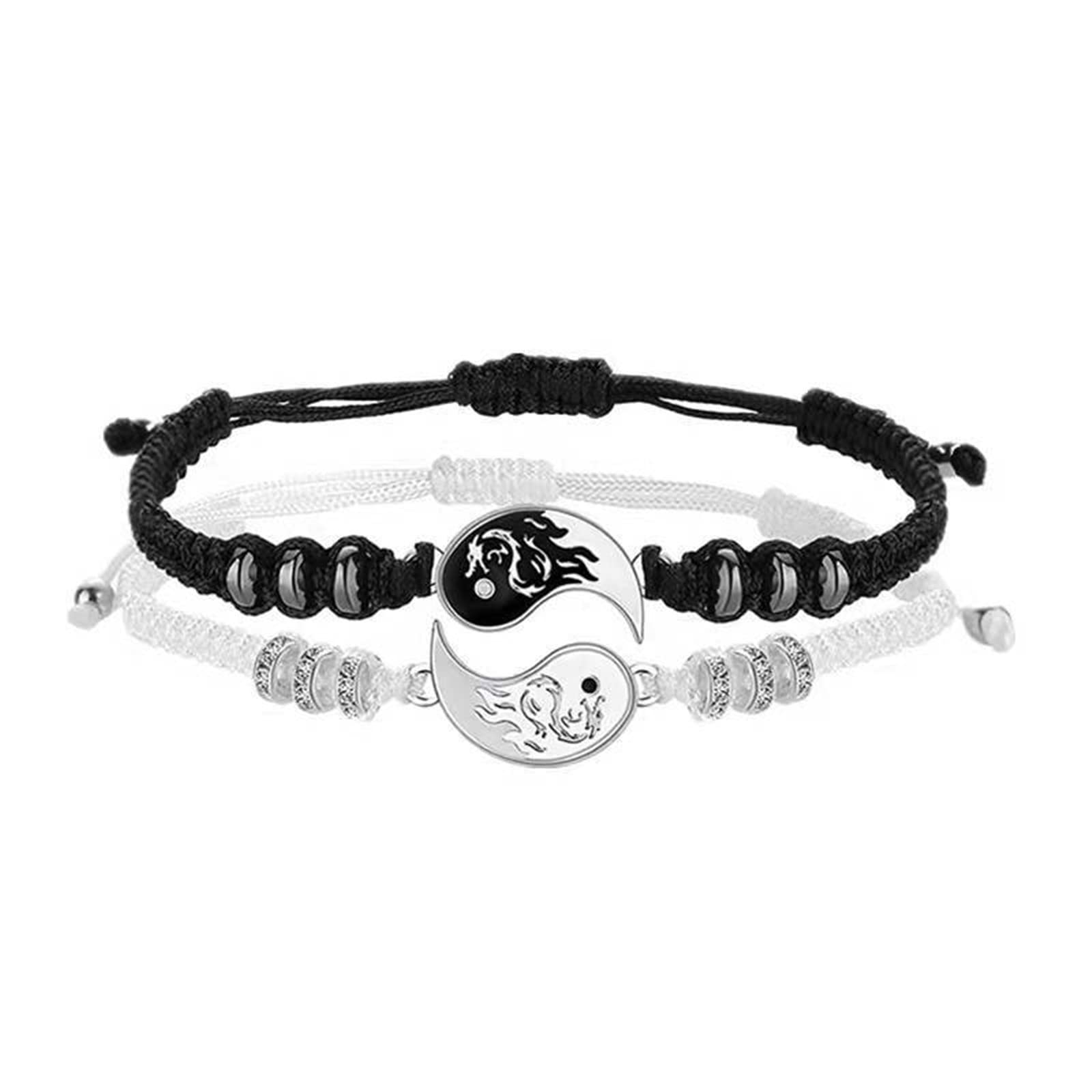 2-4Pcs Yin Yang Tai Chi Beads Infinity Braided String Rope Bracelets Handmade Waterproof Adjustable Cord Strand Bracelet for Men Women Boy Girl Friend Couple Matching Friendship Jewelry Gift, polyamide Metal, alloy (B09WXGVWQG) Amazon Price History, Amazon Price Tracker