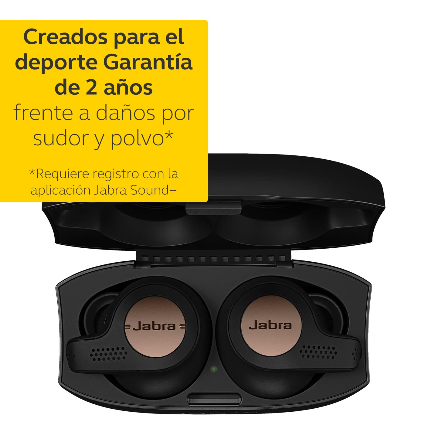 Jabra Elite Active 65t, Auriculares Deportivos Bluetooth con Cancelación Pasiva de Ruido y Sensor de Movimiento, Auténticas Llamadas Inalámbricas y Música, Negro Cobre