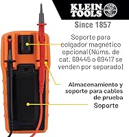 Vista 3 de Klein Tools Multímetro digital MM420, multímetro TRMS de rango automático, voltaje CA/CC de 600V, corriente CA/CC 10A, resistencia de 50 MOhms