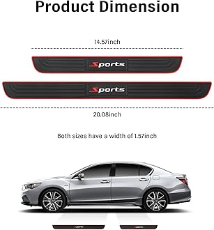 4PCS Car Door Sill Protector,Anti-Scratch & Waterproof Car Door Sills Scratch Protection,Universal Car Exterior Accessories Automotive Door Entry Guard for Car,Truck,SUV (Sport, Width 1.57'')