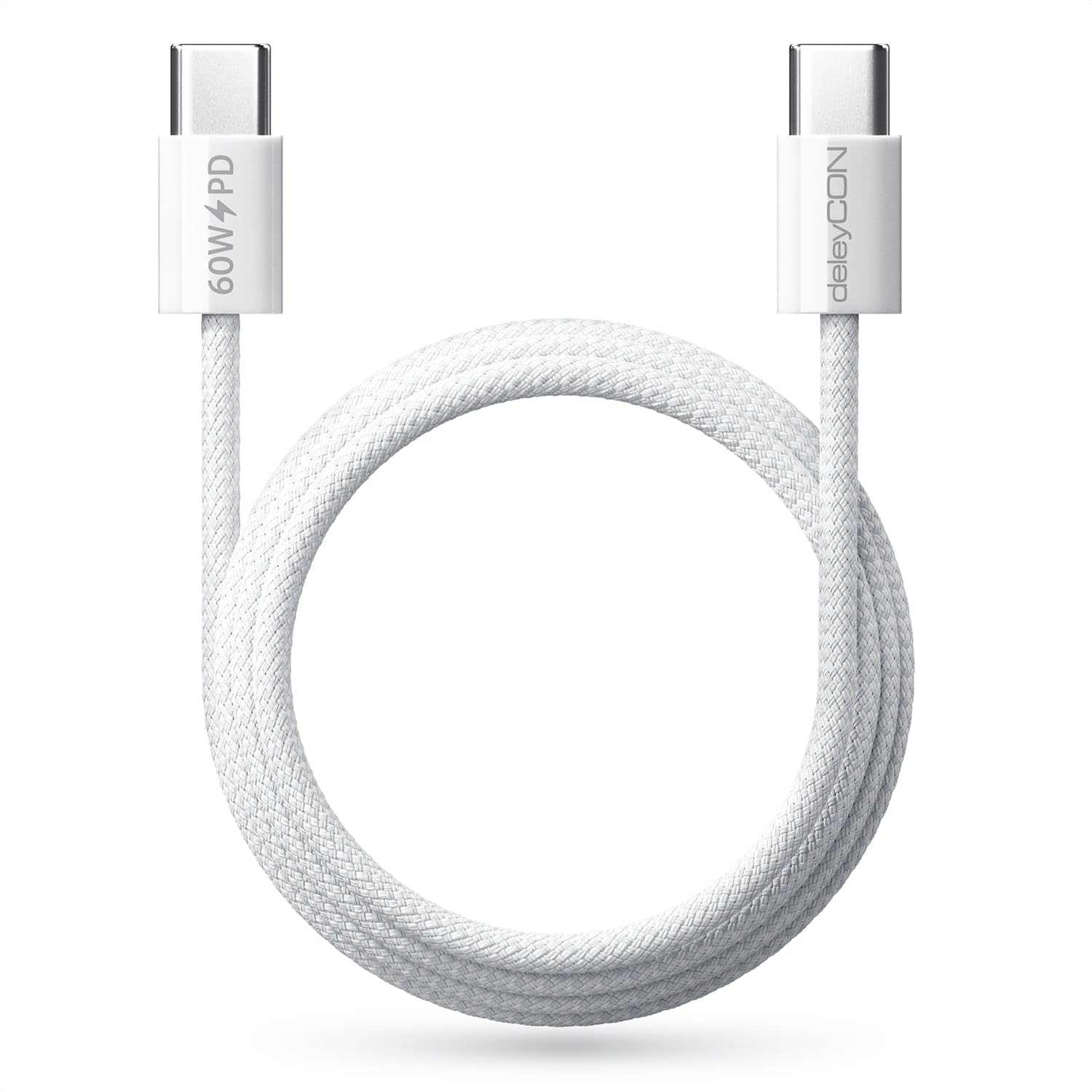deleyCON Set USB C 60W [2 Pezzi, 1M + 1M] PD 3.0 USB-C a C Ricarica Rapida per iPhone 17 16 Pro Max Air Galaxy S26 S25 A56 A17 A26 iPad MacBook Xiaomi Switch PS5