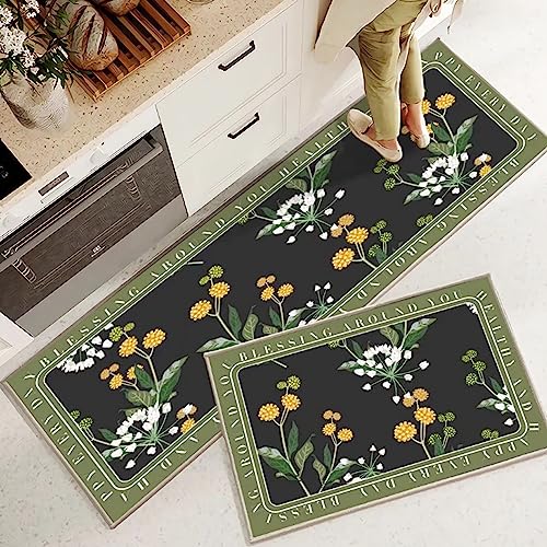 LY4U Tappeti da Cucina, 2 Pezzi Antiscivolo Cucina...